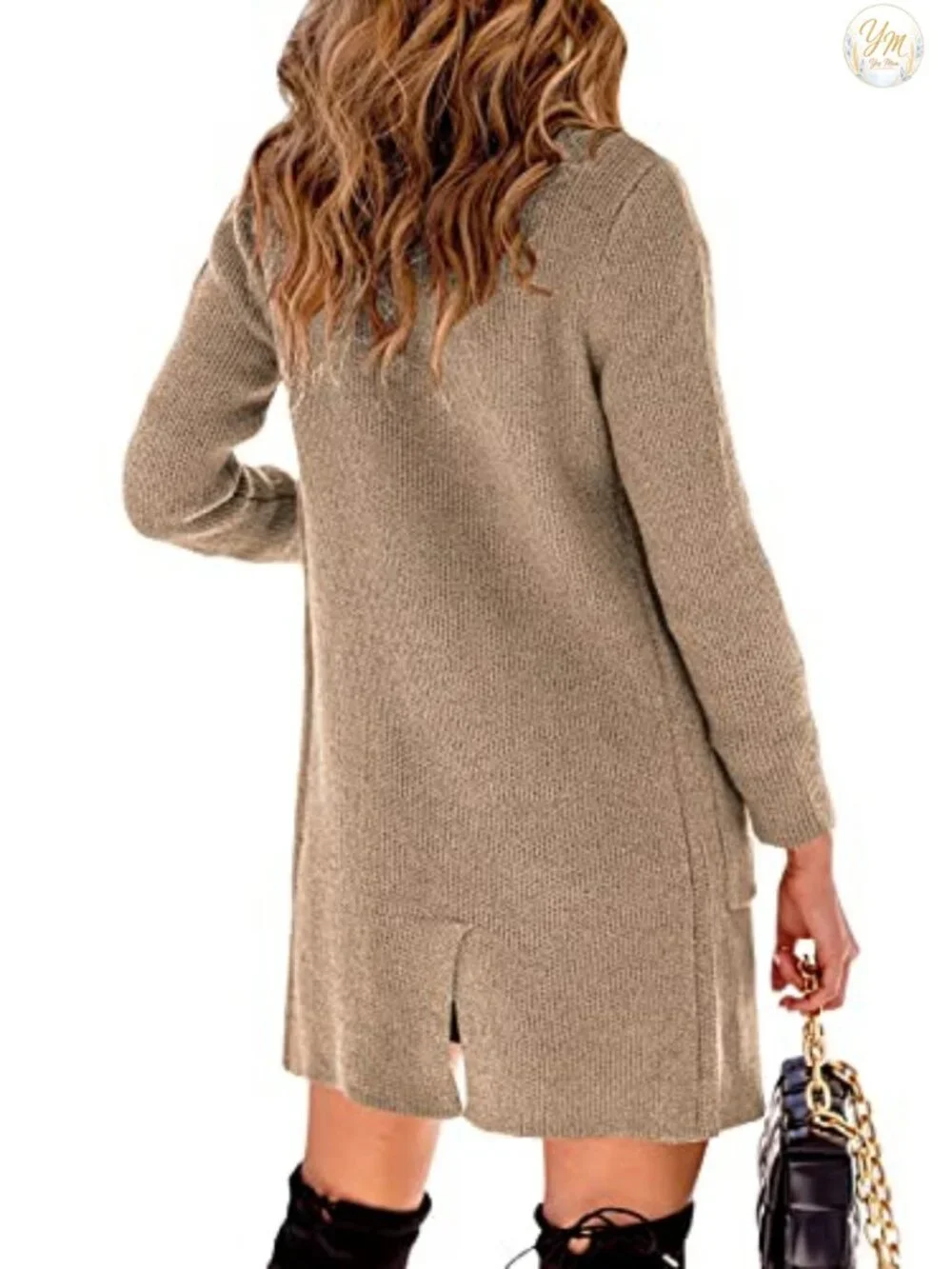 Women's Open Front Lapel Collar Cardigan Long Sleeve Knit Button Down Duster